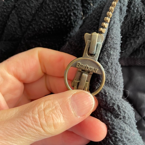 Vintage XL Barbour black winter chore shovel fleeced quilted vintage coat Bardon - Picture 14 of 16